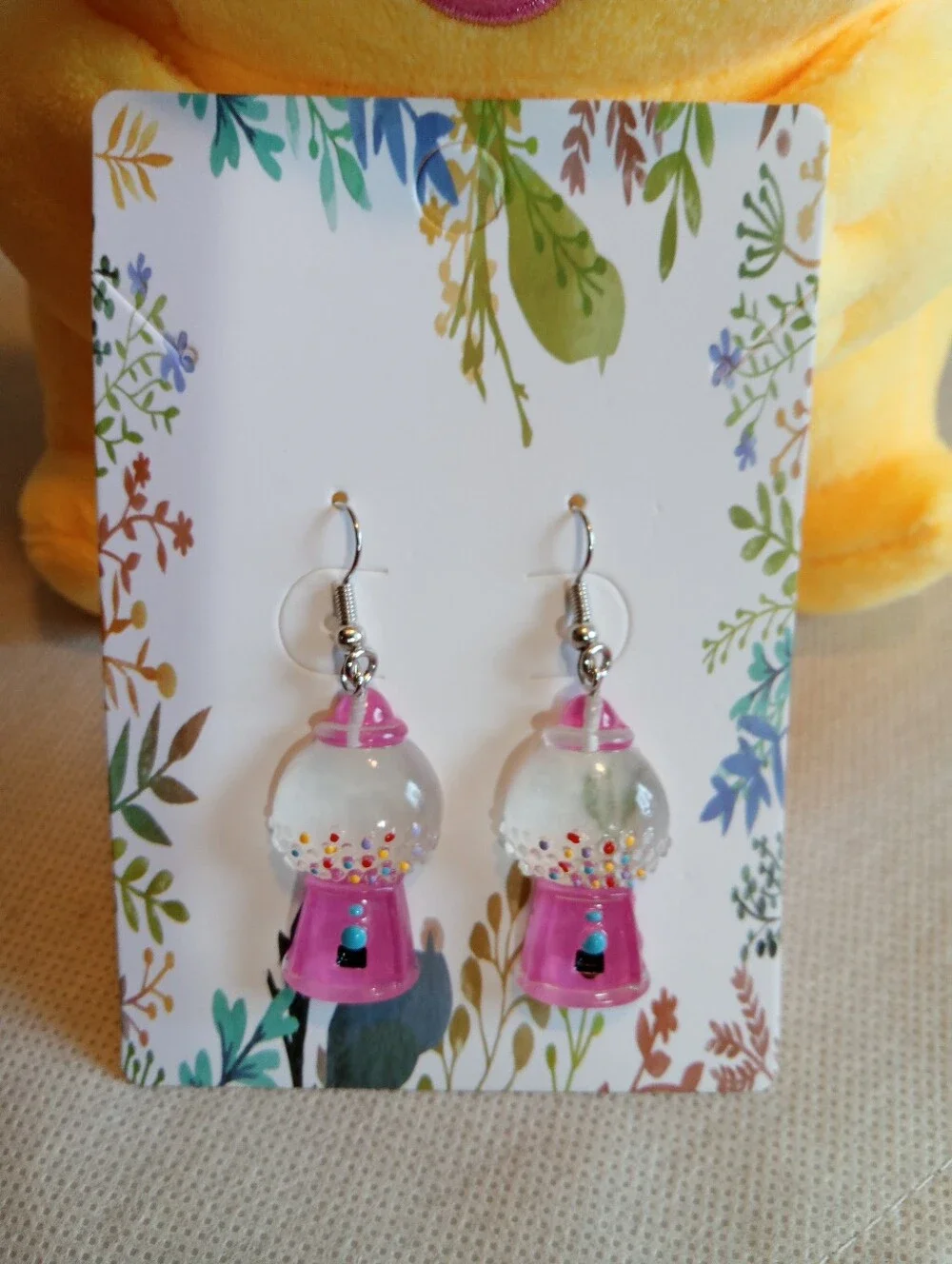 Pink Gumball Machine Kids Earrings